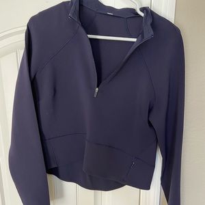 Navy Lululemon Cropped Jacket with Zip size 8